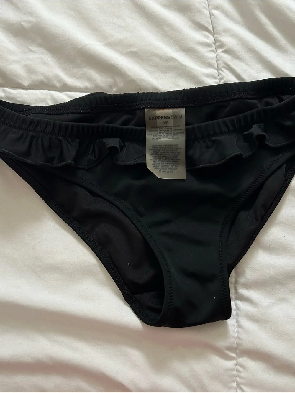Express Black Ruffle Bikini Bottom